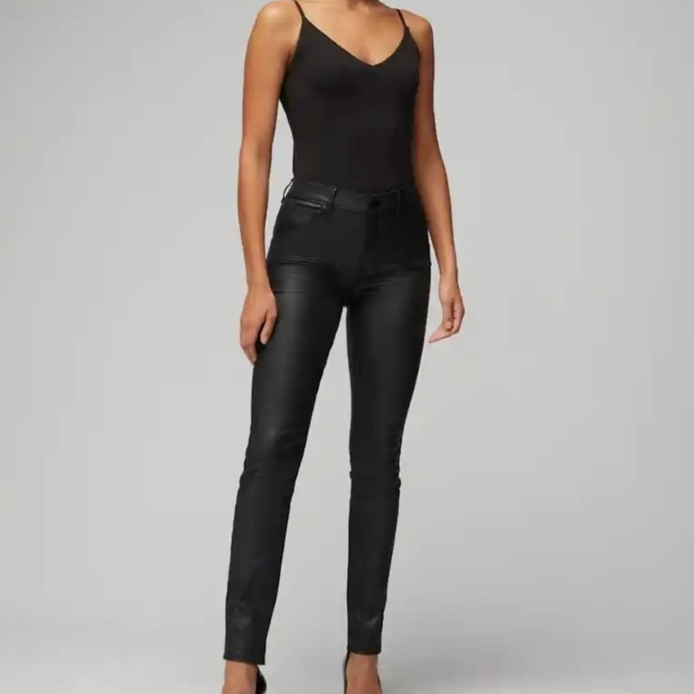 White House Black Market Black Skinny Coated Jeans